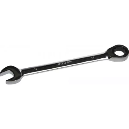 Ключ ЗУБР &quot;ПРОФИ&quot; гаечный комбинированный трещоточный, Cr-V сталь, хромированный, 19мм 27074-19 купить в Муравленко