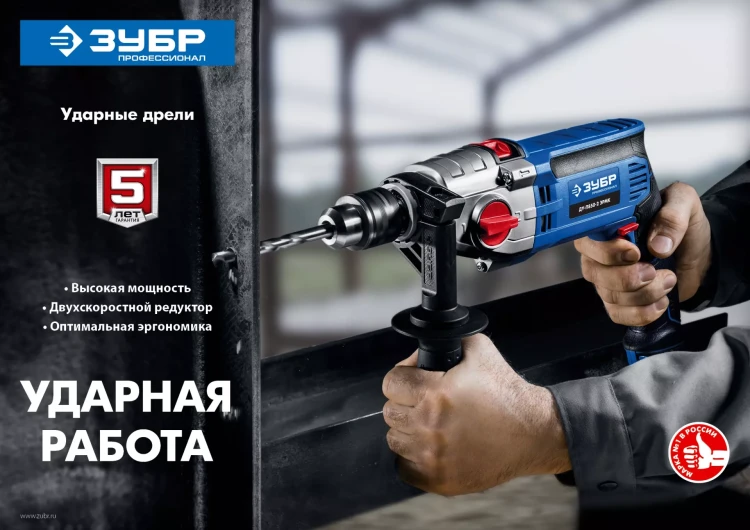 Дрель ударная двухскоростная ДУ-П850-2 ЭРМ серия ПРОФЕССИОНАЛ купить в Муравленко