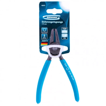 Съемник 165 мм для внешних стопорных колец (19-60 мм) изогнутые губки Gross 18341 купить в Муравленко