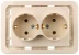 Розетка СВЕТОЗАР &quot;ГАММА&quot; двойная, с заземлением, цвет бежевый, 16А/~250В SV-54107-B купить в Муравленко