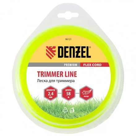 Леска для триммера звезда 2,4 мм х58 м блистер Flex cord Denzel 96121 купить в Муравленко