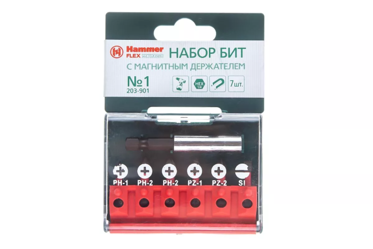 Набор бит HAMMER 25мм (PB набор No1 7шт. Ph/Pz/Sl) купить в Муравленко