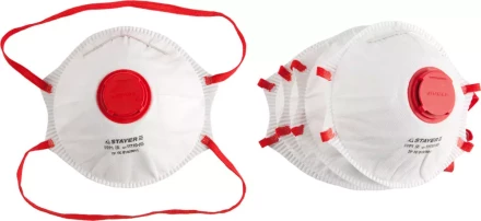 Полумаска фильтрующая STAYER &quot;PROFI&quot; коническая многослойная с клапаном, класс защиты FFP1, 10шт 11110-H10 купить в Муравленко