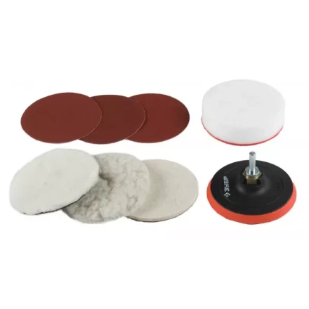 Набор ЗУБР &quot;ЭКСПЕРТ&quot; насадки полировальные для дрели/УШМ, 125мм, 7шт 3591-125-H7 купить в Муравленко