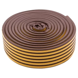 Уплотнитель резиновый, 24 м, профиль &quot;D&quot;, коричневый Сибртех 88904