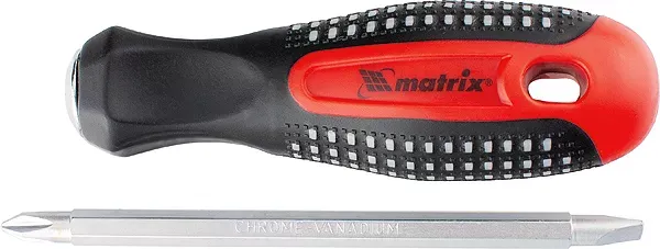 Отвертка комбинированная Fusion SL6,0 / Ph2 мм CrV 3-х компонентная рукоятка "anti slip" Matrix 11451 купить в Муравленко