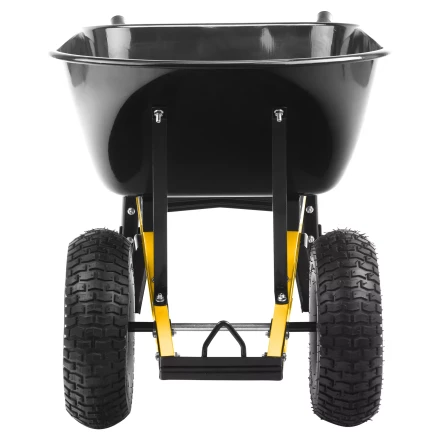 Тачка строительная усиленная объем 140 л 250 кг двухколесная колесо 15х6.00-6 Denzel 69000 купить в Муравленко