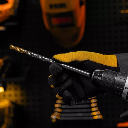 Сверло спиральное по металлу Denzel, 9 х 175 мм, Р6М5, Golden Tip, удлиненное 718262 купить в Муравленко