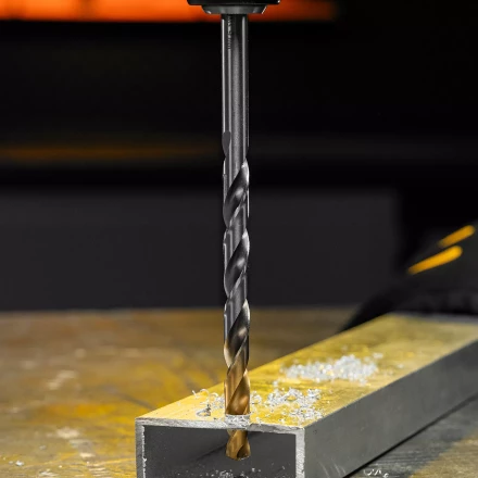 Сверло спиральное по металлу Denzel, 9 х 175 мм, Р6М5, Golden Tip, удлиненное 718262 купить в Муравленко