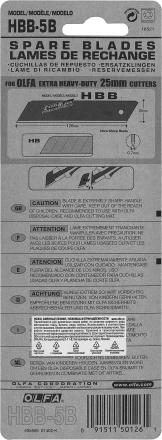 Лезвие OLFA &quot;BLACK MAX&quot; сегментированное, 5шт, 25х126х0,7мм OL-HBB-5B купить в Муравленко