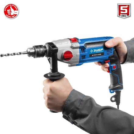 Дрель ударная двухскоростная + кейс ДУ-П850-2 ЭРМК серия ПРОФЕССИОНАЛ купить в Муравленко