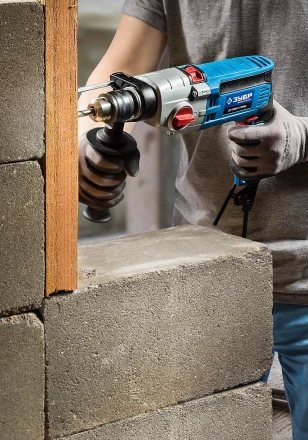 Дрель ударная двухскоростная + кейс ДУ-П850-2 ЭРМК серия ПРОФЕССИОНАЛ купить в Муравленко