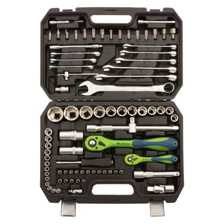 Набор инструментов 82 предмета, CrV, 1/2&quot;, 1/4&quot; Сибртех 13514 купить в Муравленко