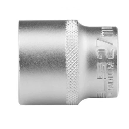 Головка торцевая 27 мм двенадцатигранная CrV под квадрат 1/2 хромированная Stels 13671 купить в Муравленко