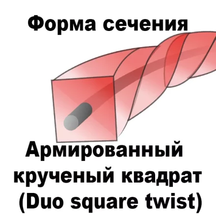 Леска для триммера DUO SQUARE TWIST (квадрат крученый армированный) 2,4мм Х 349м купить в Муравленко