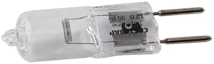 Лампа галогенная СВЕТОЗАР капсульная, прозрачное стекло, цоколь GY6.35, диаметр 12мм, 35Вт, 12В SV-44773-T купить в Муравленко