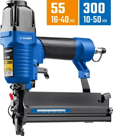 ЗУБР Т55/300, пневматический нейлер-степлер 18Ga 2-в-1: для скоб тип 55 и гвоздей тип 300, Профессионал (31937) купить в Муравленко