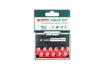 Набор бит HAMMER 25мм (PB набор No2 12шт.  Ph/Pz/Sl/Tх) купить в Муравленко