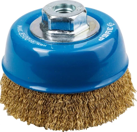 ЗУБР &quot;ПРОФЕССИОНАЛ&quot;. Щетка чашечная для УШМ, витая латунированная стальная проволока 0,3мм, 100ммхМ14 3526-100_z02 купить в Муравленко