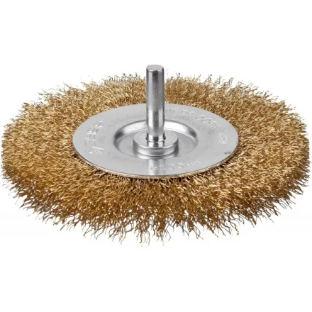 ЗУБР &quot;ПРОФЕССИОНАЛ&quot;. Щетка дисковая для дрели, витая латунированная стальная проволока 0,3мм, 100мм 3520-100_z02 купить в Муравленко