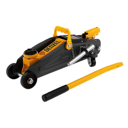 Домкрат гидравлический подкатной Denzel с фиксатором 2 т 130-330 мм в кейсе 51154 купить в Муравленко