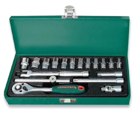 Набор головок торцевых 1/4&quot;DR 4-13мм 18предметов Jonnesway S04Н2118S 47434 купить в Муравленко