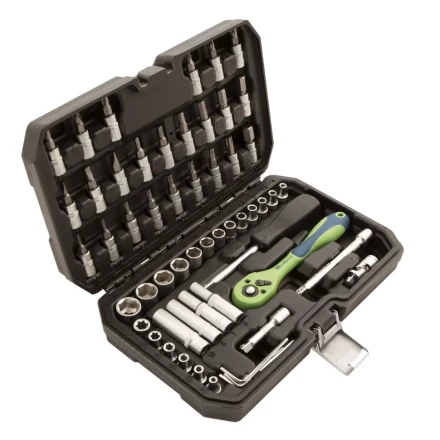 Набор инструментов 56 предметов, CrV, 1/4&quot; Сибртех 13525 купить в Муравленко