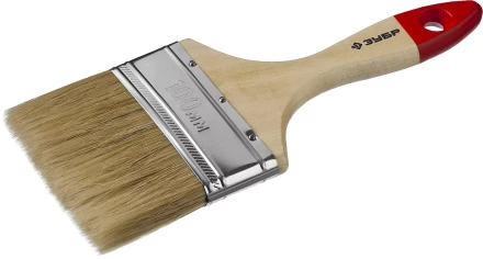 Кисть плоская  ЗУБР &quot;УНИВЕРСАЛ-МАСТЕР&quot;, натуральная щетина, деревянная ручка, 100мм 4-01003-100 купить в Муравленко
