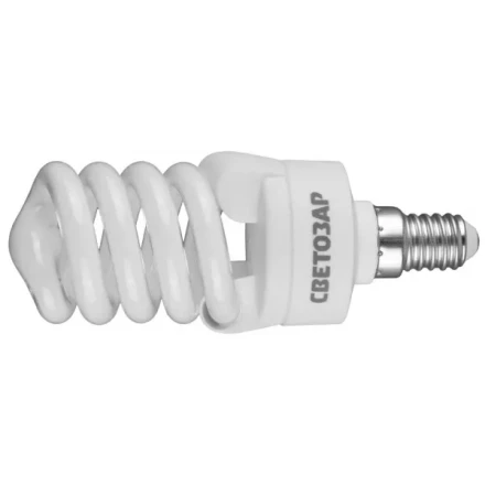 Энергосберегающая лампа СВЕТОЗАР &quot;КОМПАКТ&quot; спираль,цоколь E14(миньон),Т2,яркий белый свет(4000 К), 10000 час, 15Вт(75) 44353-15_z01 купить в Муравленко