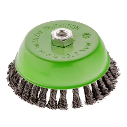 Щетка для УШМ 150 мм М14 Чашка крученая проволока 0,5 мм Сибртех 746297 купить в Муравленко