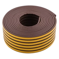 Уплотнитель резиновый, 24 м, профиль &quot;E&quot;, коричневый Сибртех 88906