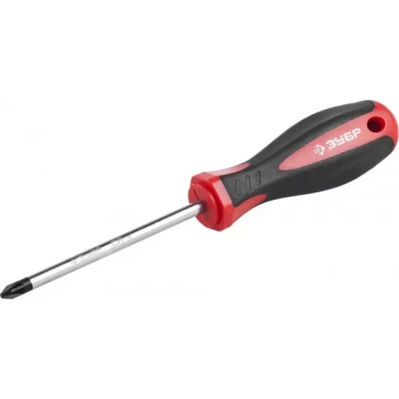 Отвертка ЗУБР &quot;МАСТЕР&quot;, Cr-v, эргономичная двухкомпонентная рукоятка, PZ2x100мм 25063-2-100_z02 купить в Муравленко