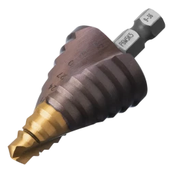 Сверло ступенчатое Denzel 723616, 4-6-8-10-12-14-16-18-20-22-24-26-28-30-32 мм, Р6М5К5, 6-гр. хвостовик