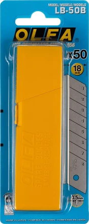 Лезвие OLFA сегментированное, 8 сегментов, 18х100х0,5мм, 50шт OL-LB-50B купить в Муравленко