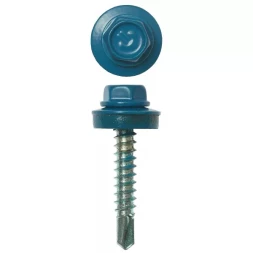 Саморезы ЗУБР окраш., RAL 5009 небесно-голуб., для крепл. кров. матер. к дерев. обреш., 4.8x29мм, 400шт 4-300315-48-029-5009