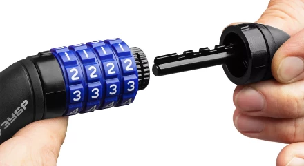 Замок ЗУБР &quot;ПРОФЕССИОНАЛ&quot;, тросовый, кодовый, с изменяемым кодом, длина троса - 950мм, d 10мм 37262-95_z01 купить в Муравленко