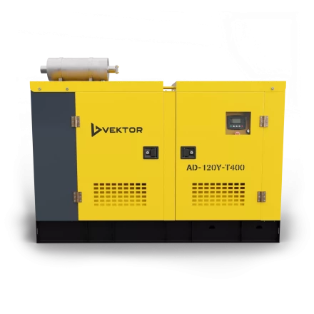 Дизельный генератор Vektor AD-120Y-T400 в шумозащитном кожухе с АВР купить в Муравленко