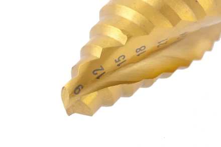 Сверло ступенчатое 9-12-15-18-21-24-27-30-33-36 мм HSS спиральный Профиль шестигранный хвостовик Matrix 72358 купить в Муравленко