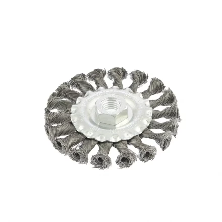 Щетка для УШМ 100 мм М14 плоская крученая проволока 0,8 мм MTX 74643 купить в Муравленко