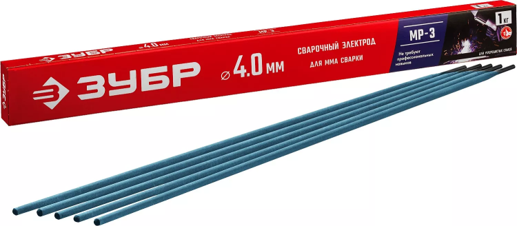 ЗУБР Д 4.0 х 450 мм, 1 кг в коробке, МР-3 рутиловый, электрод сварочный (40011-4.0) купить в Муравленко
