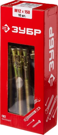 ЗУБР М12 х 150 мм, 10 шт, клиновой анкер (302032-12-150) купить в Муравленко