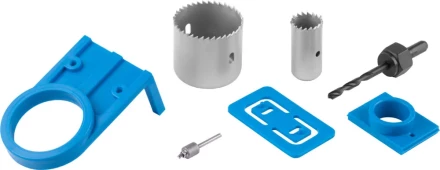 Набор ЗУБР &quot;ЭКСПЕРТ&quot; с пластиковыми шаблонами и кольцевыми пилами 25, 54мм,  для врезания замков, 7 пред 2954-54-H7 купить в Муравленко