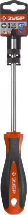 Отвертка ЗУБР &quot;МАСТЕР&quot;, Cr-v, эргономичная двухкомпонентная рукоятка, PZ3x150мм 25063-3-150_z02 купить в Муравленко