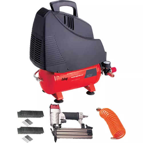 Компрессор безмасляный поршневой прямой привод Fubag Wood Master Kit +4 предмета купить в Муравленко