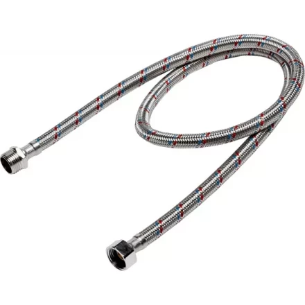 Подводка гибкая ЗУБР для воды, оплетка из нержавеющей стали, г/ш 1/2&quot; - 1м 51005-G/S-100 купить в Муравленко