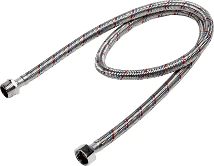 Подводка гибкая ЗУБР для воды, оплетка из нержавеющей стали, г/ш 1/2&quot; - 1м 51005-G/S-100 купить в Муравленко