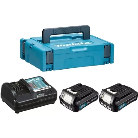 Набор 2 аккумулятора BL1016B + зарядное устройство DC10DW (12В, 1.5Ач, Li-ion, MakPac) Makita 197644-6 купить в Муравленко