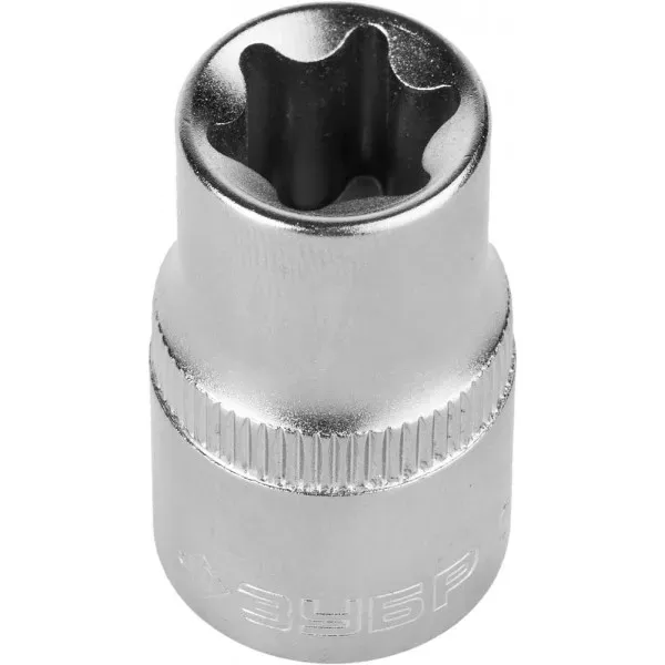 Головка торцовая ЗУБР "МАСТЕР" (1/2"), Cr-V, E-TORX, хроматированное покрытие, E14 27719-14 купить в Муравленко