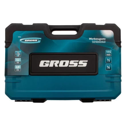 Набор инструментов 115 предметов, 120 зубьев, CrV, 1/4&quot;, 1/2&quot; Gross 14152 купить в Муравленко