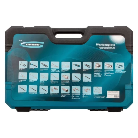 Набор инструментов 115 предметов, 120 зубьев, CrV, 1/4&quot;, 1/2&quot; Gross 14152 купить в Муравленко